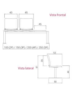 Medidas bancada sala de espera Atenea de dileoffice