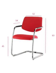 Medidas silla confidente tapizado con base patín de vincolo