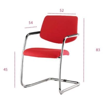 Medidas silla confidente tapizado con base patín de vincolo