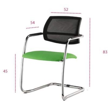 Medidas silla confidente eva de vincolo con respaldo de malla