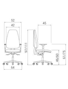 Medidas silla oficina adapta pro 48 horas de dileoffice