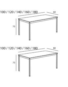 Medidas mesa escritorio Line de kesta