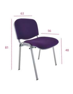 Meiddas silla oficina fissa de vincolo con estructura y carcasa gris
