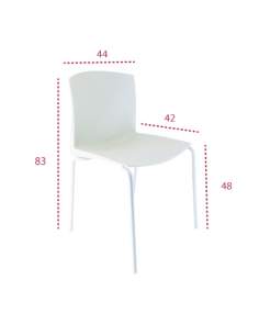 Medidas silla confidente blanca cloe de vincolo