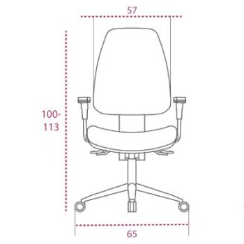 Medidas silla blanca oficina equis de vincolo vista frontal