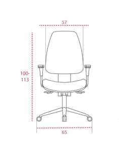 Medidas silla blanca oficina equis de vincolo vista frontal