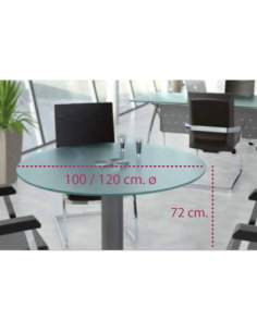 Medidas mesa de reunion redonda de cristal de rocada