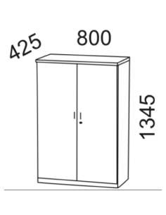 Medidas armario oficina con puertas y cerradura de kesta