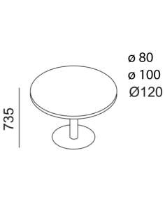 Medidas mesa reuniones redonda de madera de kesta