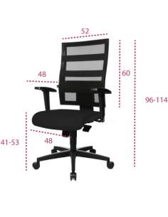 Medidas silla ergonomica oficina x-pander de topstar
