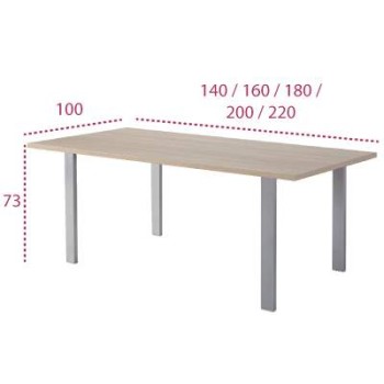 Medidas mesa reuniones portico de jgorbe con pata metálica