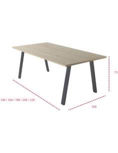 Medidas mesa de reunión rectangular atrio de jgorbe