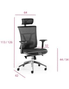 Medidas silla ergonomica oficina ankara de euromof