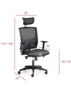 Medidas silla oficina viena de euromof ergonomica