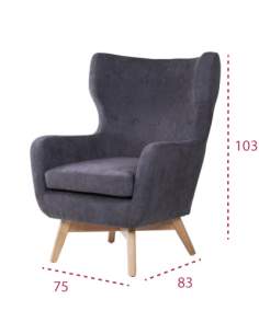 Medidas sillón orejero moderno lisboa de somcasa