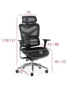 Medidas silla xxl new ergostone de euromof