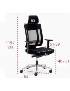 Medidas silla dirección montreal de euromof