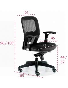 Medidas silla de trabajo ergonómica Boston de Euromof