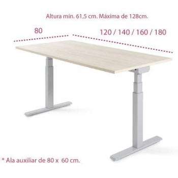 Medidas mesa de oficina elevable level 2 motores de jgorbe