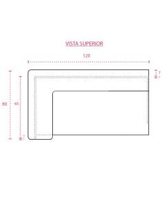 Medidas mostrador recepción Basic para esquina izquierda de jgorbe