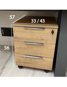 Medidas cajonera 3 cajones de madera piramid y organova de iman