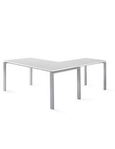 Escritorio en forma de L Pórtico de JGorbe en blanco