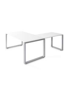 Mesa escritorio esquina Skala con envío express en color blanco