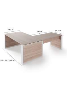 Medidas mesa escritorio en L Omega de JGorbe
