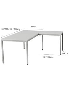 Medidas escritorio esquinero Lite de Kesta