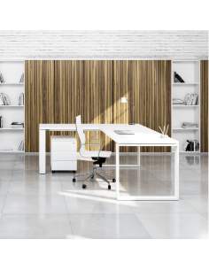 Escritorio esquinero blanco serie Cuadro con envío rápido de AIC