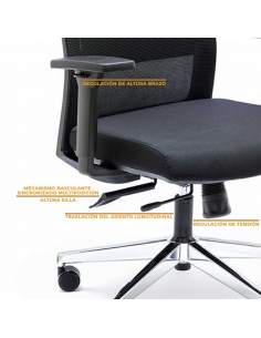 Silla ergonómica oficina XXL NIza de Euromof negra - La Oficina Online