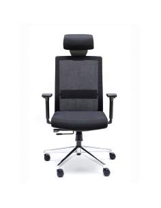 Silla ergonómica NIza de Euromof con cabezal negro - La Oficina Online
