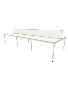 Mesa coworking Lite tablero blanco estructura blanca
