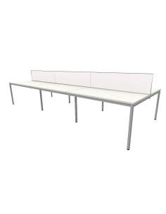 Mesa coworking Lite tablero blanco estructura gris