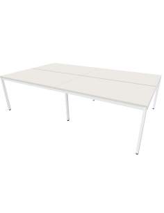 Mesa coworking Lite tablero blanco estructura blanca