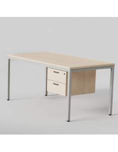 ESCRITORIO CON CAJONES LITE roble GRIS