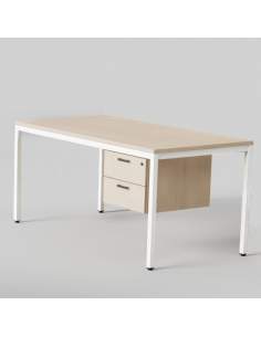 ESCRITORIO CON CAJONES LITE roble BLANCO