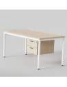 ESCRITORIO CON CAJONES LITE roble BLANCO