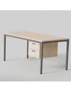 ESCRITORIO CON CAJONES LITE roble GRAFITO