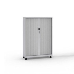 Armarios metálicos con ruedas y con puertas de persiana vertical | Laoficinaonline